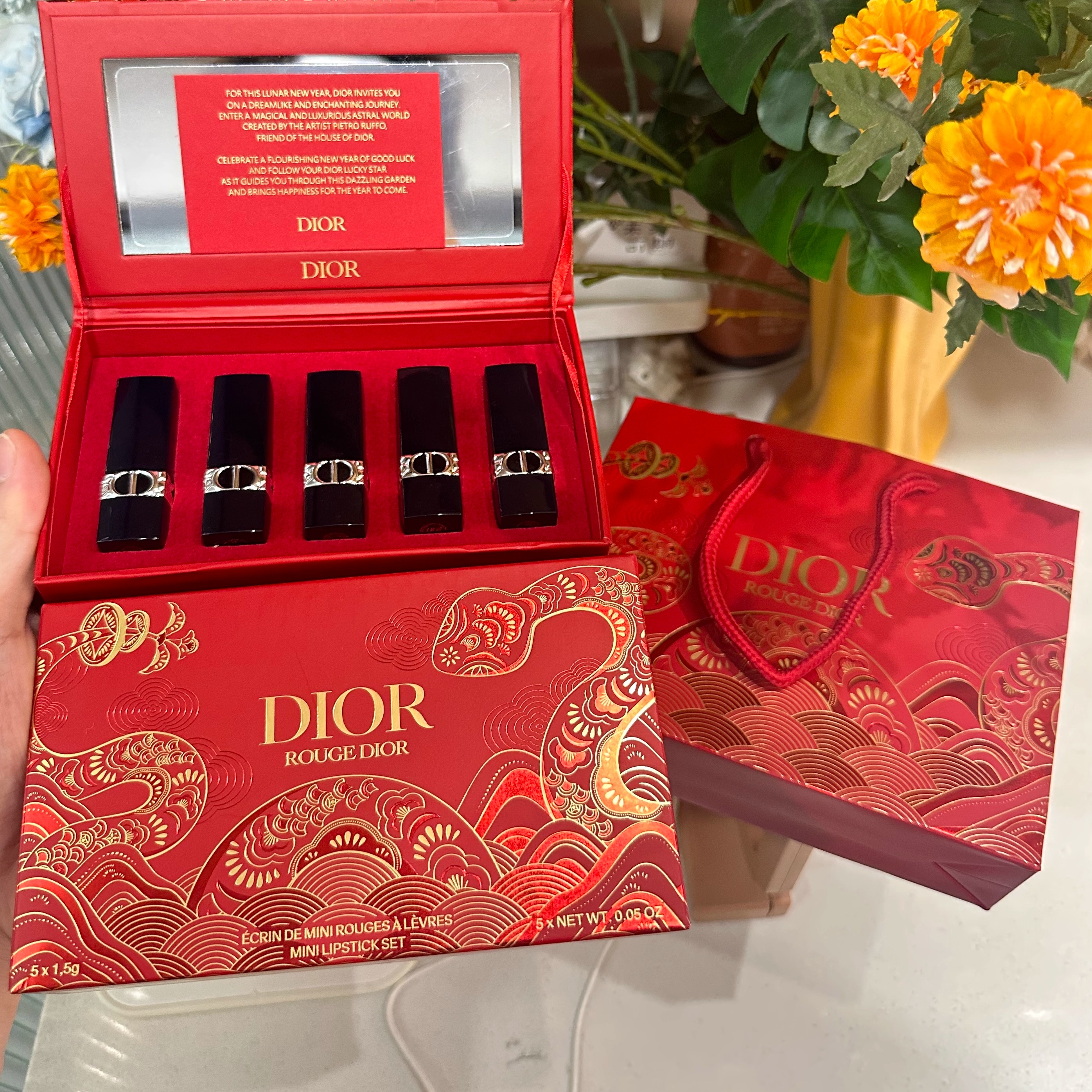 现货秒发DIOR迪奥口红5件套盒礼盒蛇年繁花限定999 720 200正在品