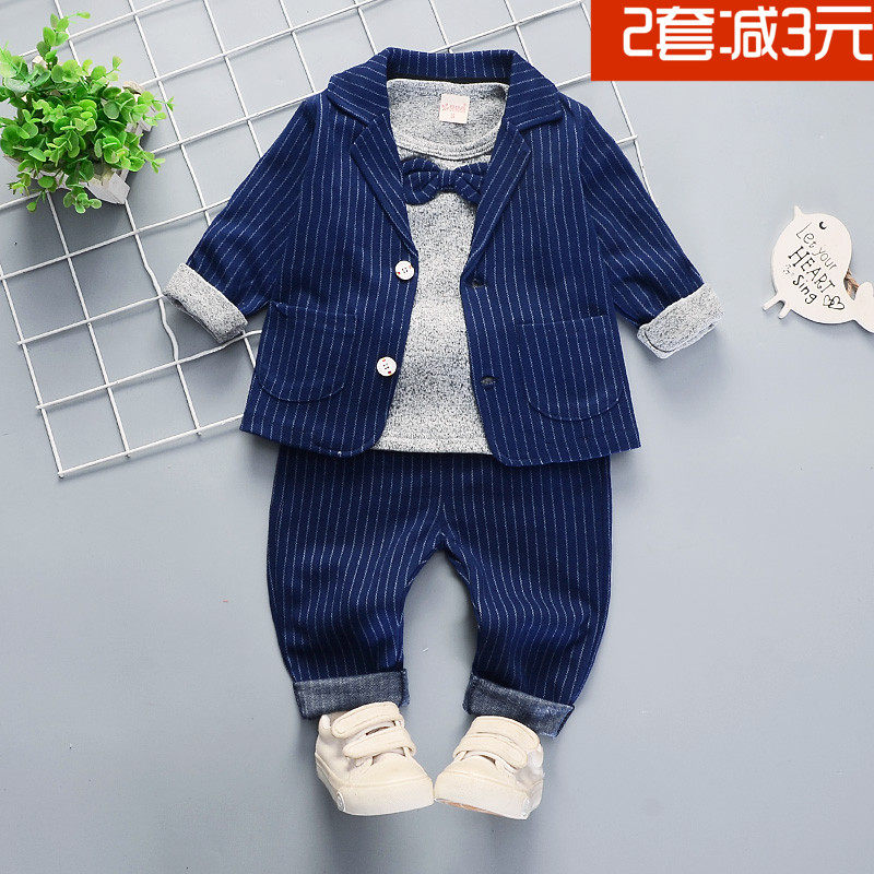Boys small suit three-piece suit 0 1-4 years old baby infant children's suit 3 spring and autumn new Korean version casual 2