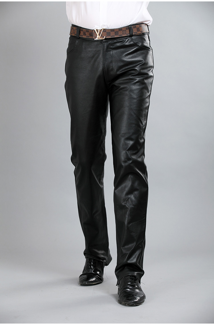 Pantalon cuir homme droit peau de chèvre pour automne - Ref 1494707 Image 18