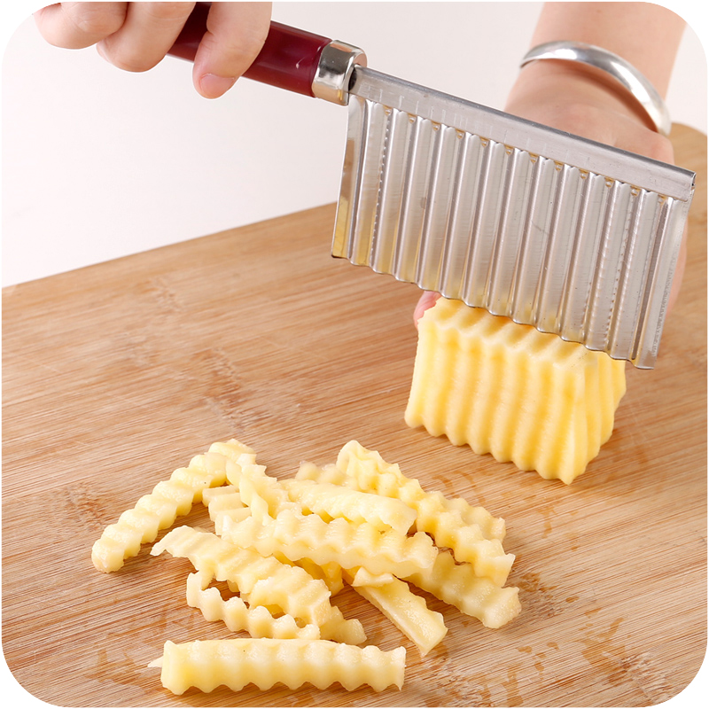 Wave knife stainless steel mace potato knife strip cutter Wave-shaped cutting fries corrugated knife Potato cutting flower knife cutter