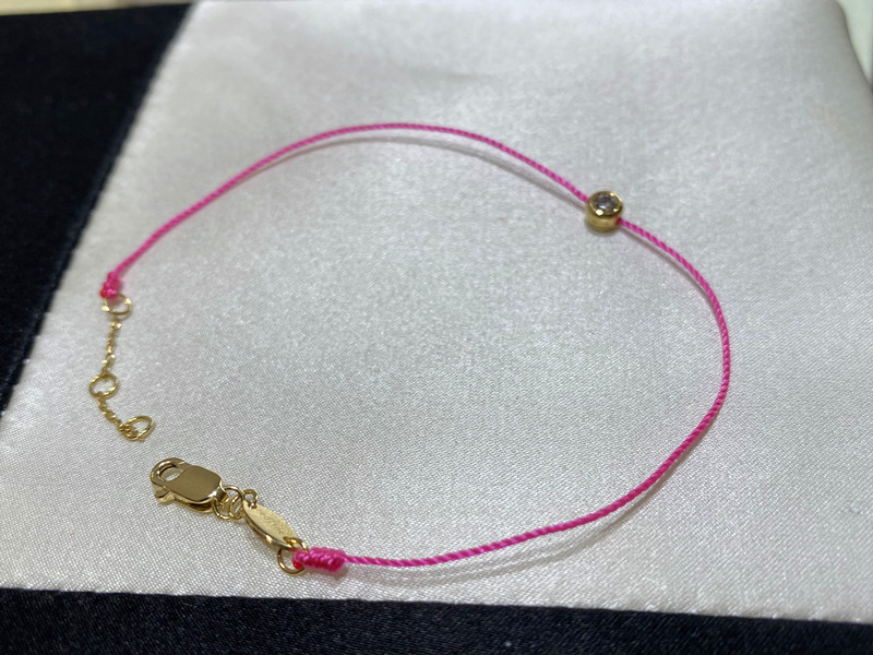 redline lucky small red rope 10 points single diamond bracelet women's current year white yellow 18K rose gold inlaid diamond-Taobao