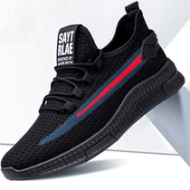 Flying Weaving Mens Shoes 2019 Autumn New Tide Mens Shoes Korean version of Joker Student Sports Casual Shoes Soft-soled running shoes