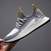 Mens shoes 2019 autumn new sneakers flying woven breathable student running shoes Joker casual non-slip shoes