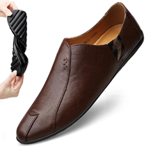 Doudou shoes men Korean version of Joker trendy society mens shoes soft sole pedal lazy shoes fashion casual hair stylist shoes