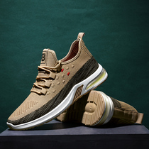 Spring 2020 new mens sports shoes air cushion shock-absorbing running shoes Korean version of flying woven breathable casual travel shoes