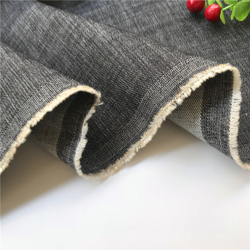 Nhập khẩu cao cấp màu xám đen vải denim cao co giãn vải mùa xuân hè mùa hè quần áo vải jeans mềm mại và thoáng khí - Vải vải tự làm vải bố thô