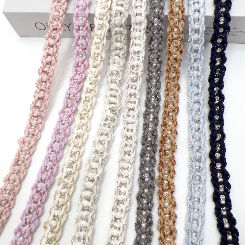 1cm Pearl Rhinestone Chanel-Style Ribbon Clothing Accessories DIY Hat Bag Hair Accessories Headband Accessories