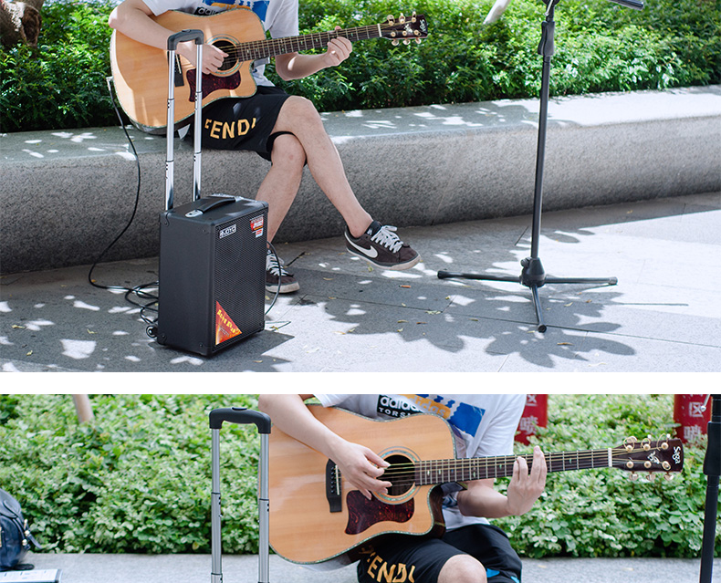 Loa JOYO Zhuo Le Guitar Loa trượt di động ngoài trời Loa Bluetooth có thể sạc lại - Loa loa loa sub