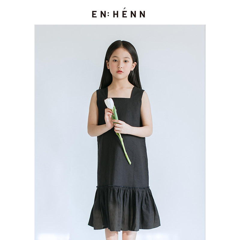 ENHENN children's clothing 2022 new children summer clothing baby sleeveless lotus leaf side vest dress girl foreign dress