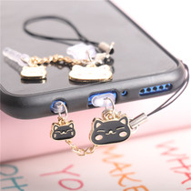 Cartoon Cute Cat Mitten Headphone Hole Adornment Charging Port Dust plug for male and female couples pendants