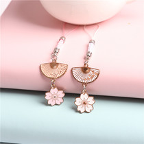 Cute Retro Fan Great Cherry Blossom Mobile Phone Pendant Rope Pendant Men Schoolgirl Lovers Adornment Gifts Super Cute