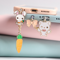 Kitty Butterfly Knot Little Rabbit Universal Mobile Phone Headphone Hole Anti-Dust Plug Charging Port Choke Plug Male Girl Couple Pendant