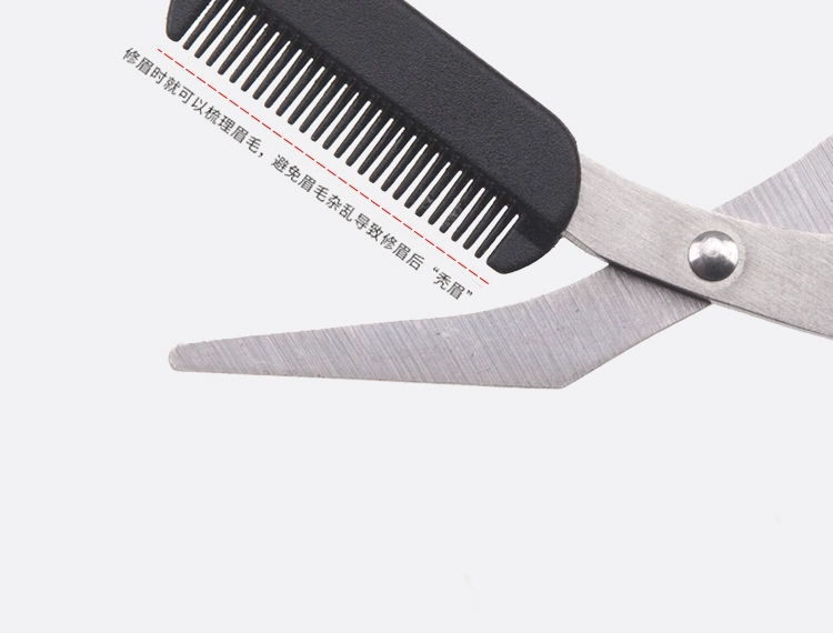 Kéo lông mày với lược chải lông mày với lược nhỏ trang điểm kéo với lược và dao cắt lông mày Công cụ cắt lông mày giả - Các công cụ làm đẹp khác