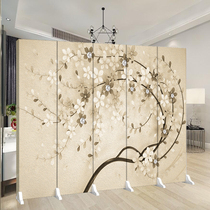 Nordic screen folding mobile restaurant partition wall living room decoration folding screen solid wood flower gold accept customization