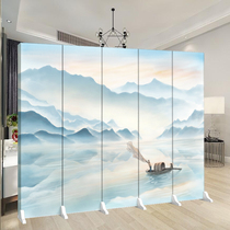 Landscape scenery solid wood folding screen partition fashion living room entrance office hotel block screen YY anchor background