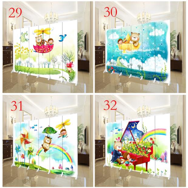 Thời trang tùy chỉnh phim hoạt hình trẻ em mẫu giáo màn hình phân vùng phòng ngủ phòng khách gấp cửa ra vào di động - Màn hình / Cửa sổ vách ngăn phòng khách bằng gỗ