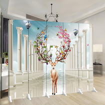 Screen partition wall living room modern simple folding mobile Chinese office hotel company custom logo folding screen