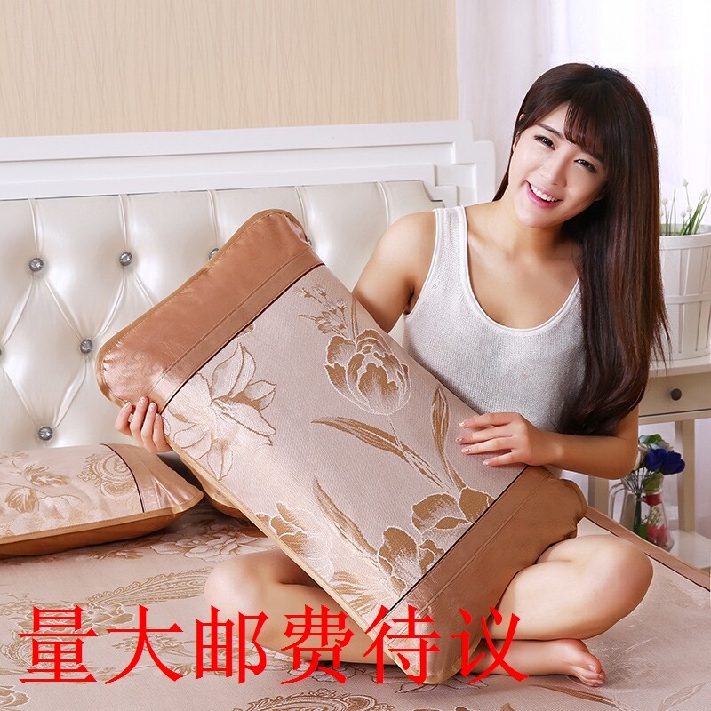 Summer mat pillowcase Ice silk mat pillowcase Summer rattan mat pillow leather envelope type