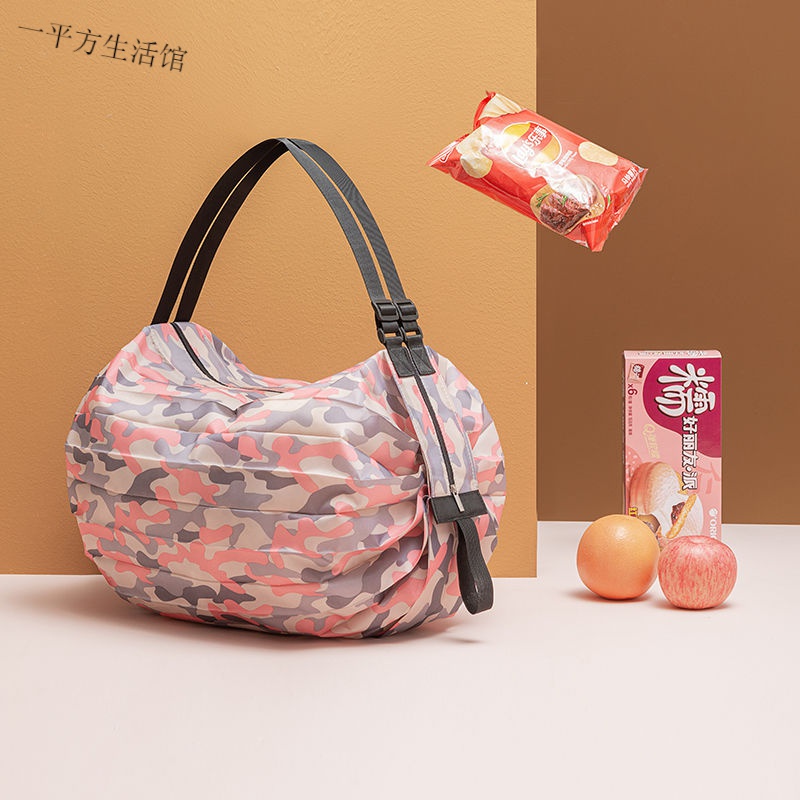  Out small carry bag Fashion Korean version Day style travel folding shopping bag eco-friendly bag portable large capacity single shoulder bag