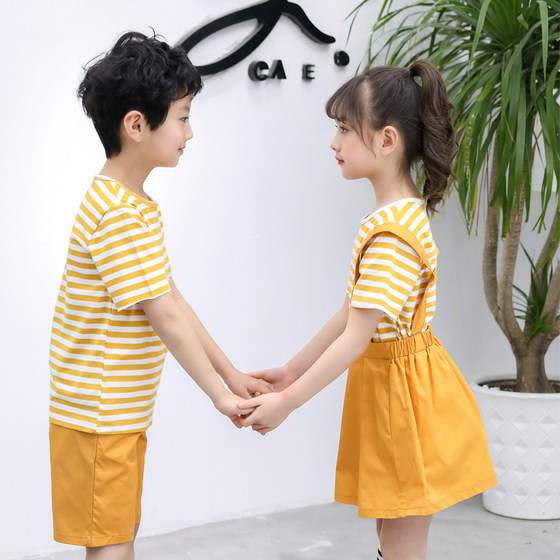 Kindergarten uniform summer dress female suspender skirt shorts British style suit primary school uniform academic scholar style chorus class clothing