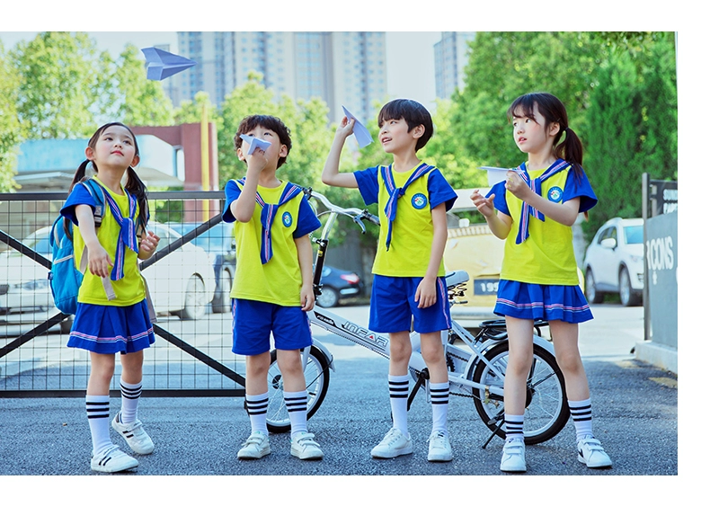 Phong cách Anh phù hợp với trang phục mùa hè mới mẫu giáo quần áo đồng phục tiểu học và trung học 5161 bộ hợp xướng - Đồng phục trường học / tùy chỉnh thực hiện quần áo sành điệu cho be gái