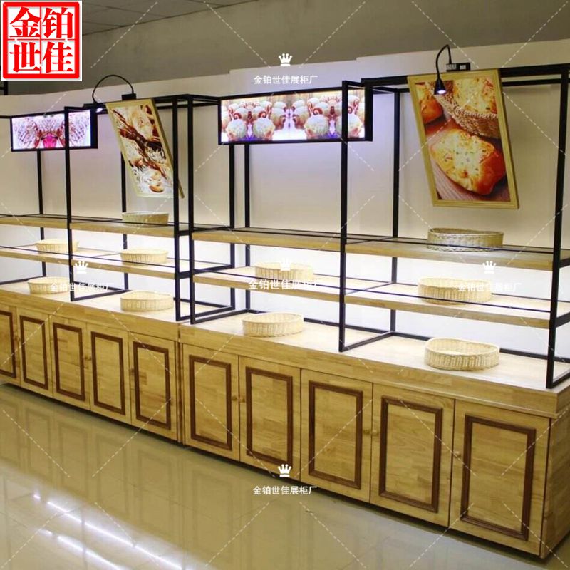 Bread cabinet bread display cabinet side cabinet ecological paint-free board cake shop showcase glass commercial drawer type bread rack