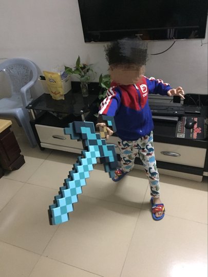 Minecraft Toy Diamond Sword Pickaxe 2-in-1 Plastic Transformable Weapon Sounding Lightsaber Game Peripheral Hot Sale