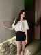 Hollin Black Versatile Suit Shorts Women's 2025 Summer New Slim Fashion High Waisted Wide Leg Pants Women