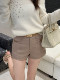 Hollin High-Waisted Shorts for Women, Spring and Autumn 2025 New Korean Style, Fashionable, Versatile, Slimming, Elegant, High-End Straight-Leg Pants