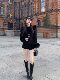 Hollinna Fox Fur Sleeve Chanel-Style down Jacket for Women, Luxurious Wool Short Coat for Women