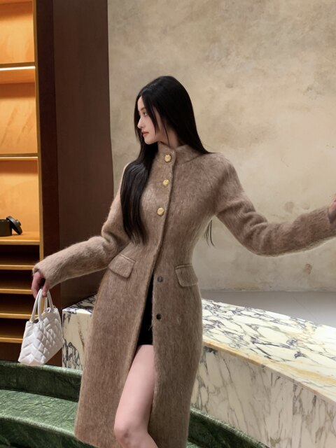 Hollinna Elegant Slim-Fit Long Woolen Coat for Women, Autumn and Winter High-End Slimming Long Coat in a Rich Girl Style