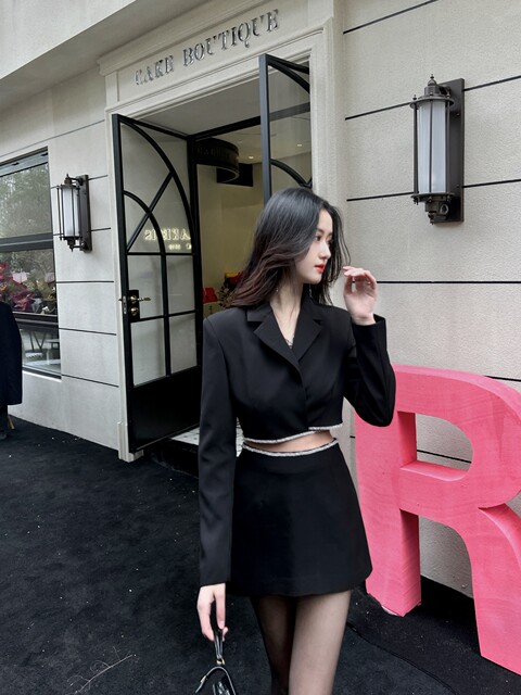 Hollinna Short Suit Suit for Women Spring & Fall 2025 New High-End Royal Sister Style Petite Two-Piece Set