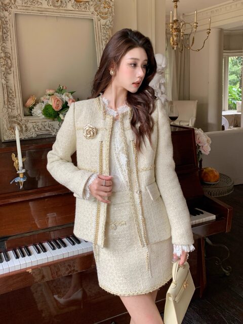 Hollinna down liner wool small fragrance suit women's autumn and winter 2025 new daughter two-piece set