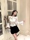 Hollin Palace-Style Rhinestone Chain Puff Sleeve Tencel Shirt for Women 2025 Spring and Summer New Style Noble Style Shirt Top for Women