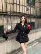Hollinna Lapel Waist-Cinching Woolen Coat for Women, Winter 2025 New Model, High-End Slim-Fit Versatile Black Blazer