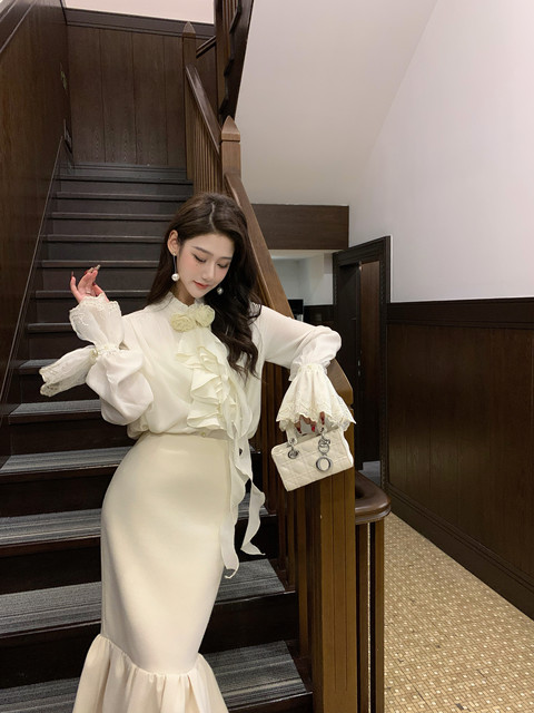 Hollin French-Style Long-Sleeved Shirt for Women, Spring and Autumn 2025 New Elegant and Sophisticated Design Shirt Top