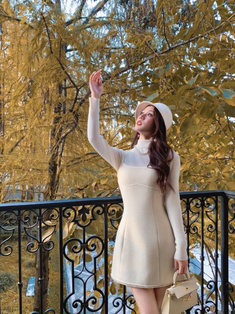 Hollinna Suspender Dress Suit Women's Autumn and Winter Design Wool High-End Woolen Suit Jacket Two-Piece Set