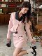 Hollin[Heartbeat Peach]Pink Socialite High-End Suit Set for Women, New Spring and Autumn Two-Piece Set