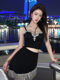 Hollin Handmade Rhinestone Strapless Tube Top for Women, with Chest Pads, High-End, Not Vulgar, Dopamine Fashion