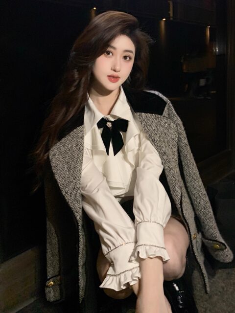 Hollinna Tweed-Style Suit Dress for Women, 2025 Autumn and Winter Collection, Complete Set for Petite Figures, High-End Two-Piece Set