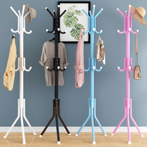 Simple coat rack Bedroom floor hanger Household economical clothes rack Bag rack Creative single rod hanger