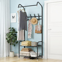 Clothes rack Floor-to-ceiling simple coat rack Foyer bedroom hanging clothes rack Household drying rack Multi-function storage rack