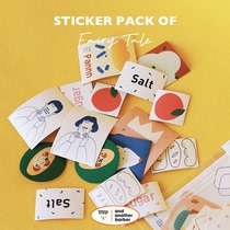 AndAnotherBarber original small sticker Illustration Handbook cute retro fun transparent phone case set