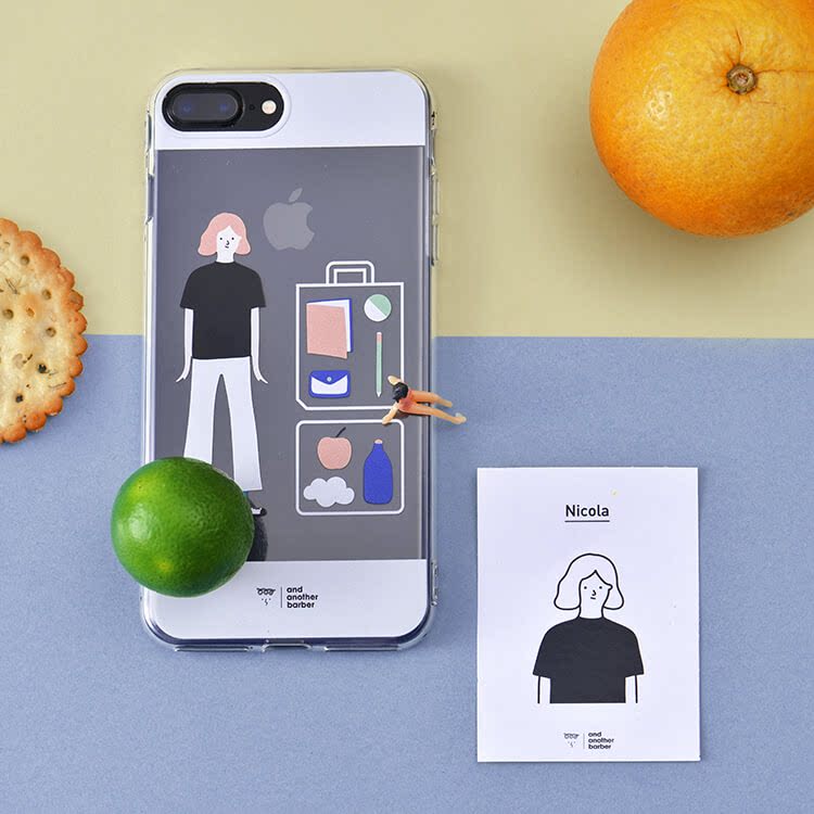 AndAnotherBarber Nicola original iPhone11pro transparent phone case niche cute couple