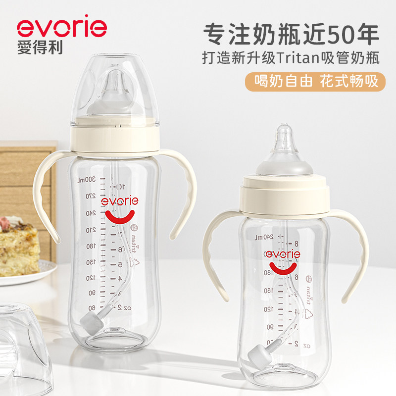 детская бутылочка evorie baby big baby от 6 месяцев, от 1 до 2 лет и старше, устойчивая к падению детская бутылочка tritan с широким горлышком Изображение 1