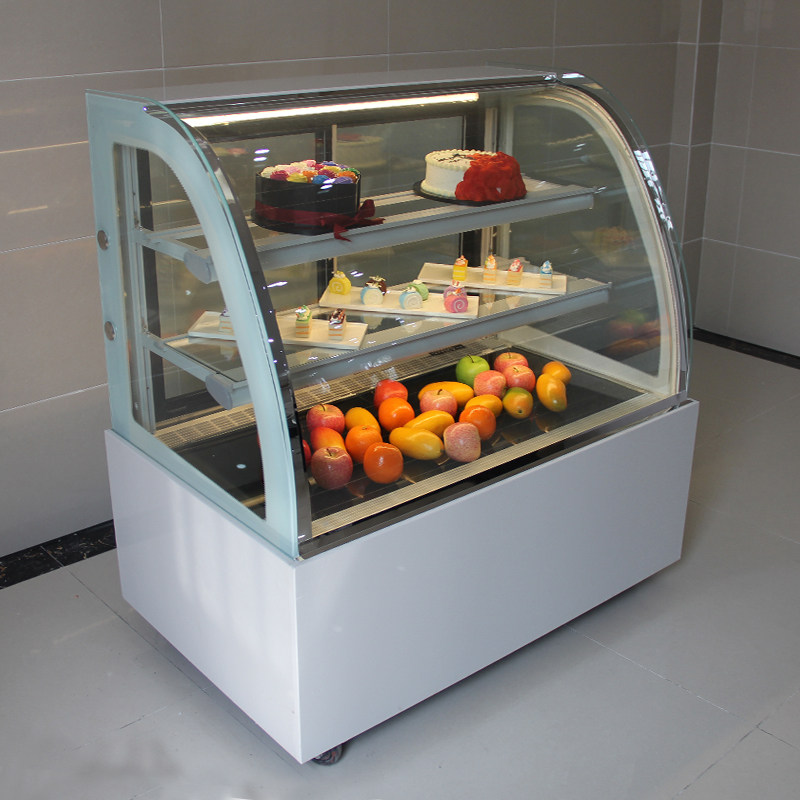 Cake cabinet refrigerated display cabinet glass commercial fruit pastry dessert mousse small desktop air-cooled fresh-keeping freezer