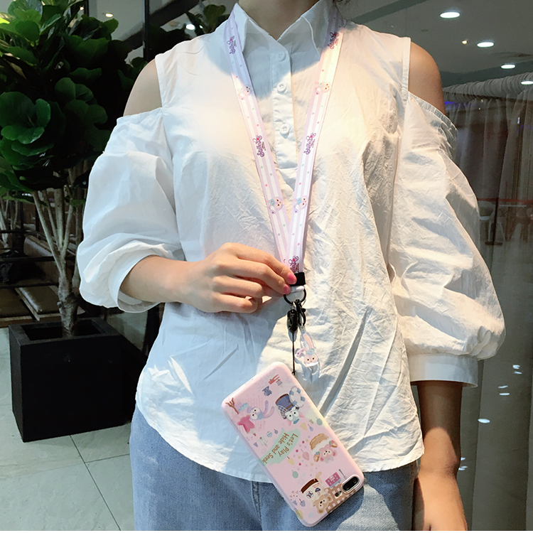 Giống mới Sakura Sesame Street Mobile Shell Dây buộc Nữ Phiên bản rộng Mickey Halter Rope Disney Donald Duck - Phụ kiện điện thoại di động giá đỡ điện thoại quay video từ trên xuống