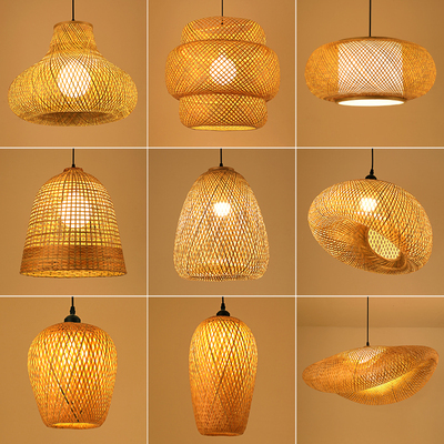 Bamboo Chandelier, Chinese Zen Tea Room Lamp, Southeast Asian Restaurant, Hotel, B&B Style, Japanese Bamboo Art Hot Pot Lamp