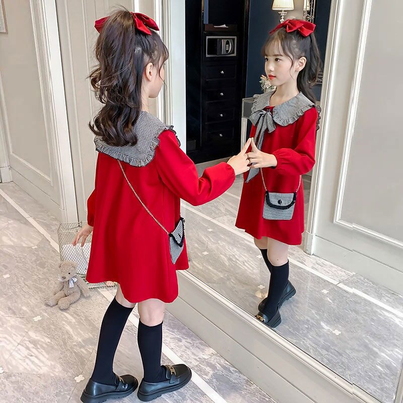 Girls dress spring and autumn 2022 new children's princess dress foreign style girl big boy autumn dress little girl autumn skirt