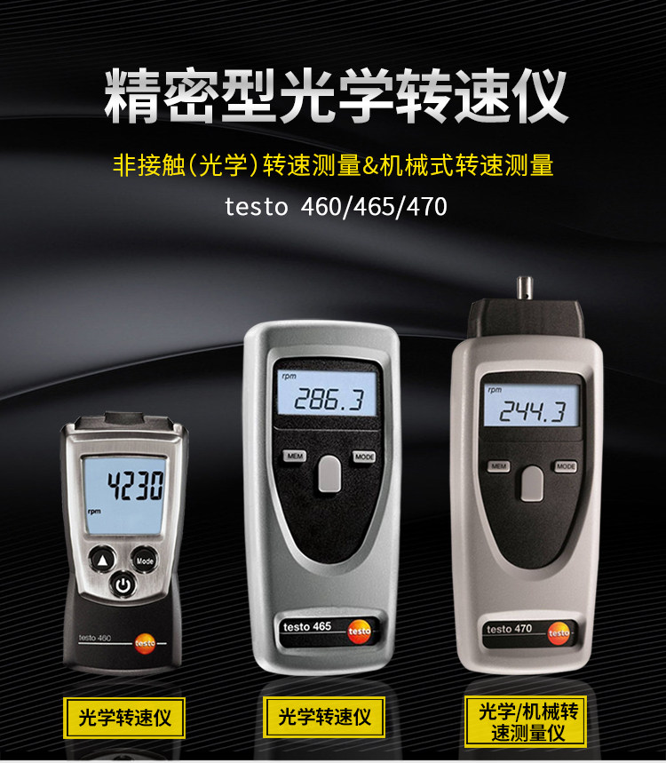 460/465 Non Contact Optical Tachometer 470 Mechanical Optical Tachometer Measurement